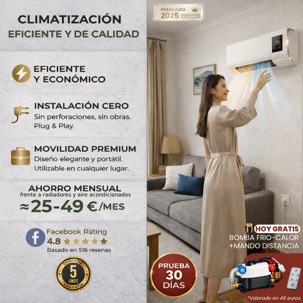 Aire Acondicionado portátil - Refresca tu espacio en segundos con ❄️ PolarFresh™