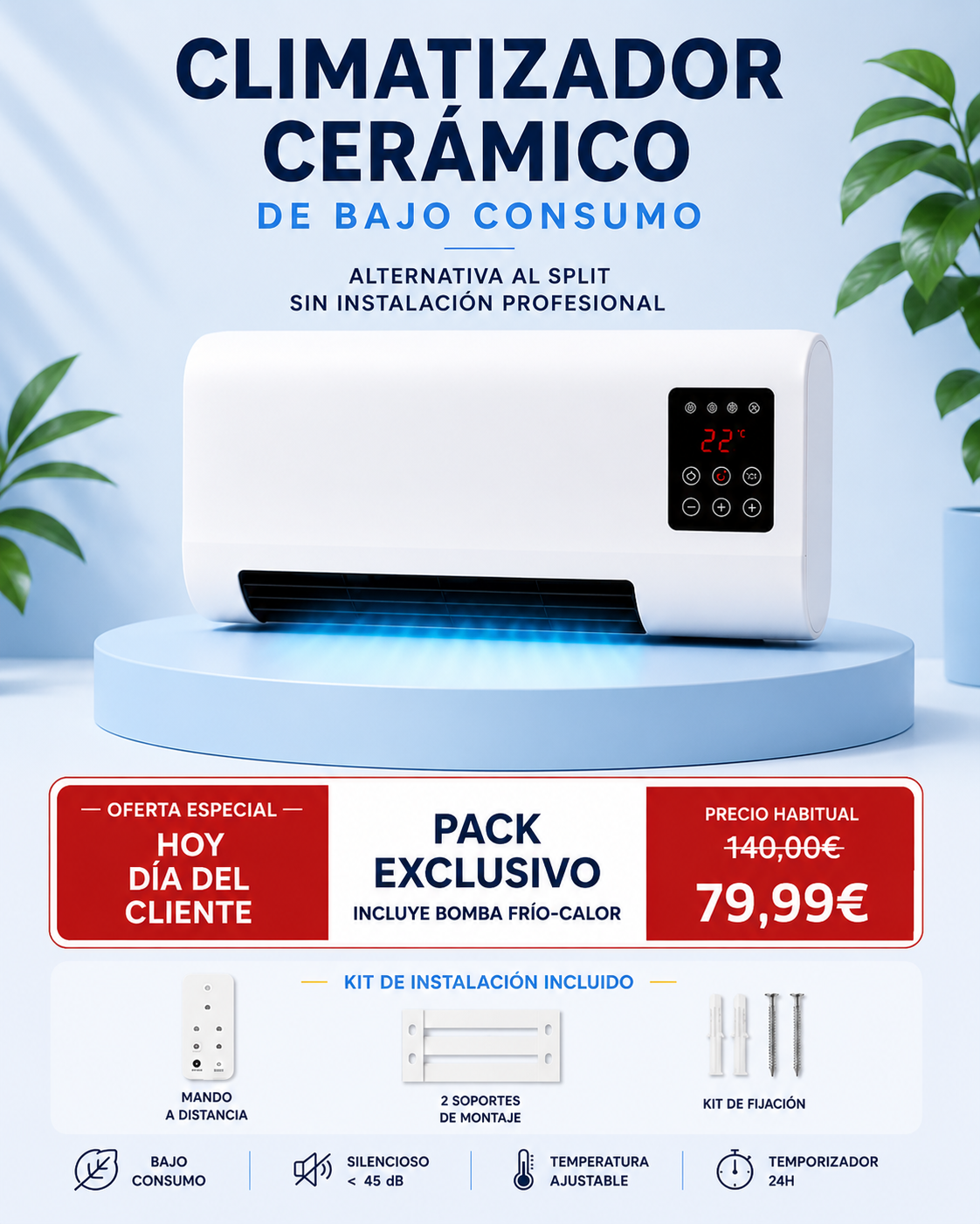 Aire Acondicionado portátil - Refresca tu espacio en segundos con ❄️ PolarFresh™