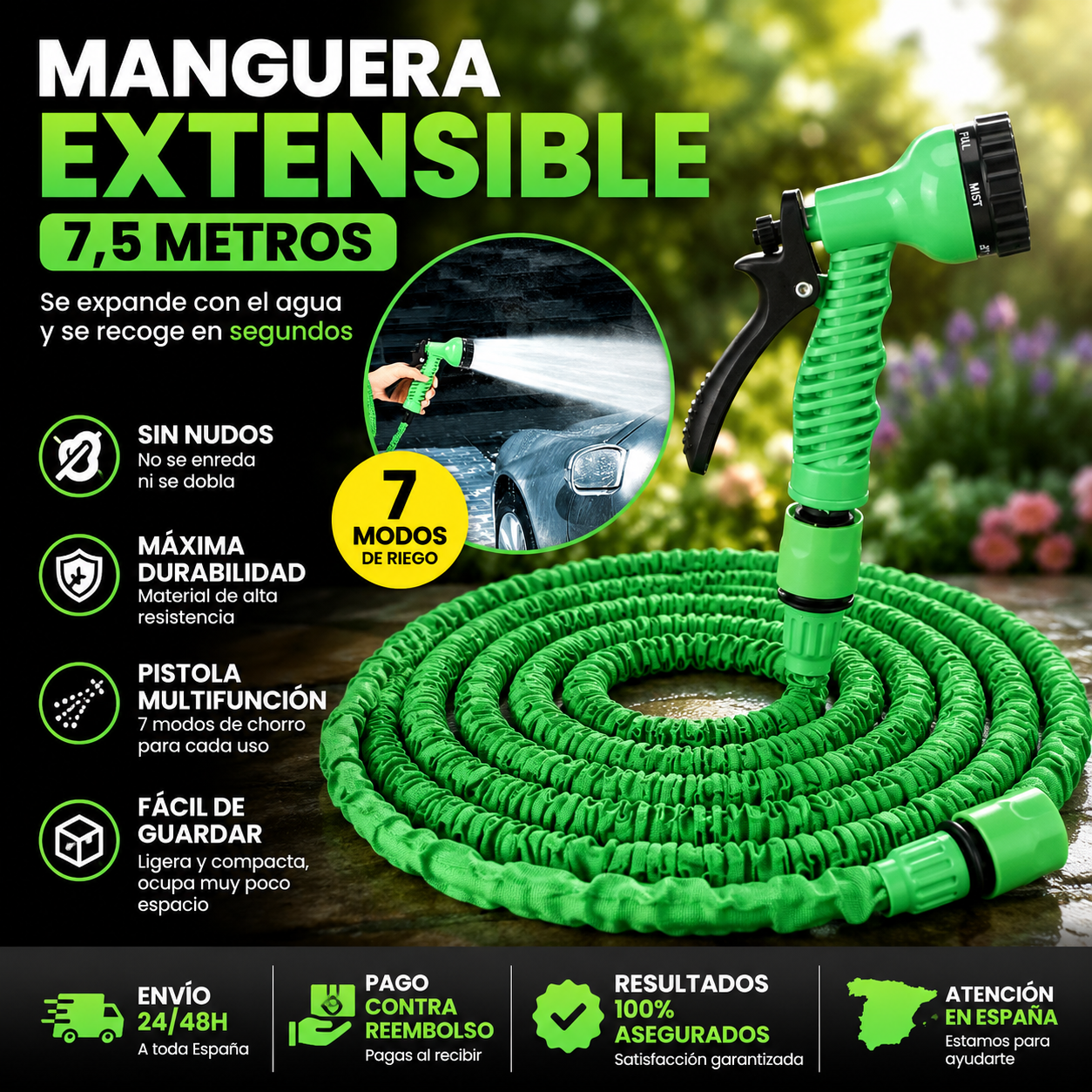 Manguera extensible 7,5 metros