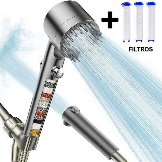 Alcachofa de ducha de alta presión + 3 Filtros Gratis - HydroMax™