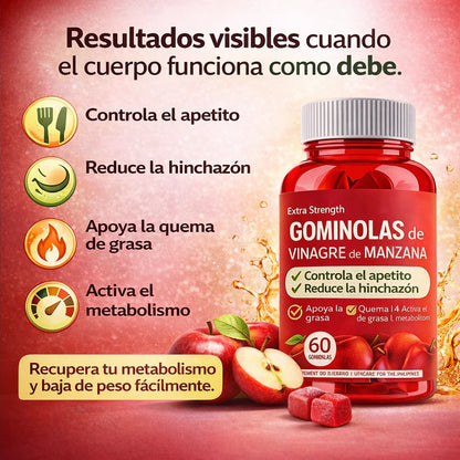 Gominolas de vinagre de Manzana - DESHINCHA TU BARRIGA Y CONTROLA EL APETITO