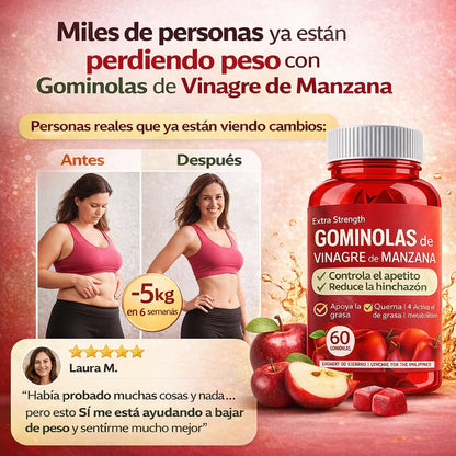 Gominolas de vinagre de Manzana - DESHINCHA TU BARRIGA Y CONTROLA EL APETITO