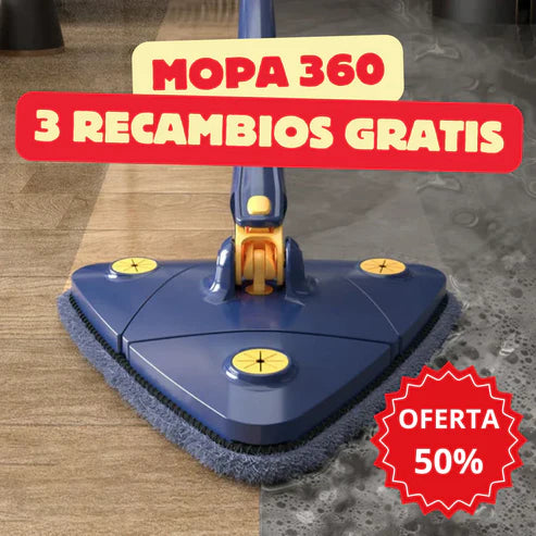 Mopa Triangular 360º autoescurrible + 3 Recambios de REGALO